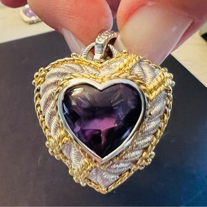 Judith Ripka Amethyst heart pendant/enhancer